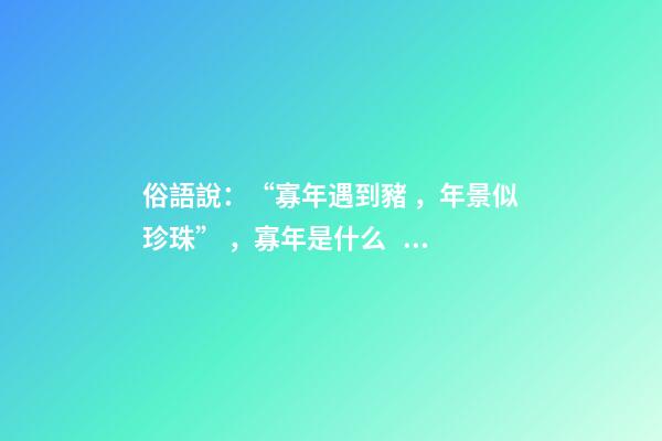 俗語說：“寡年遇到豬，年景似珍珠”，寡年是什么？是好是壞？